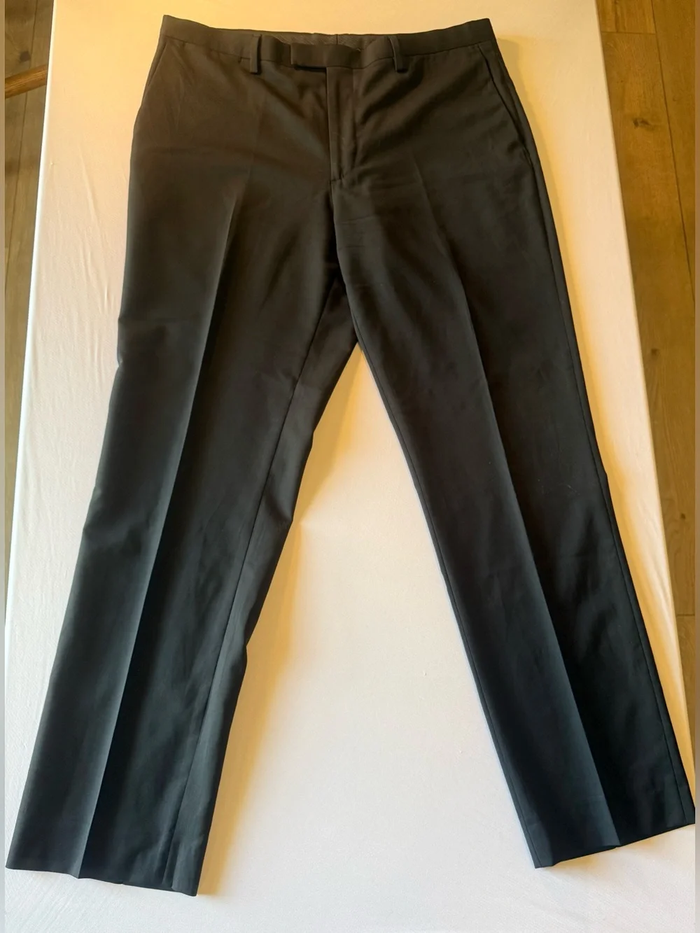 Banana Republic Marzotto Super 120S Wool Dress Pants Men's 34 X32 Black Slim Fit